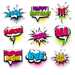 Set hand drawn effects comic speech bubbles