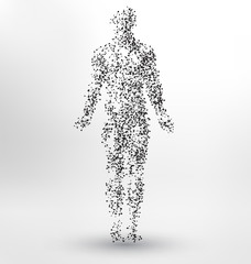 Abstract Molecule based human figure concept - Illustration of a human body made of dots and lines - 198334921