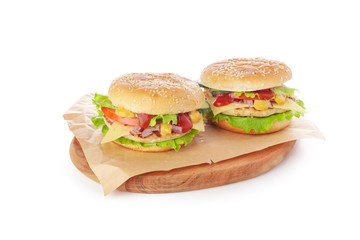 burger on white background