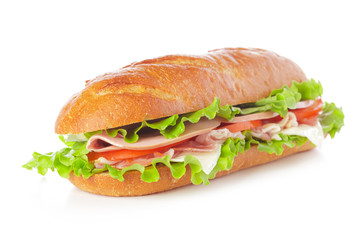 sandwich on white background