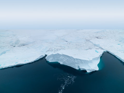 Arctic Icebergs On Arctic Ocean In Greenland