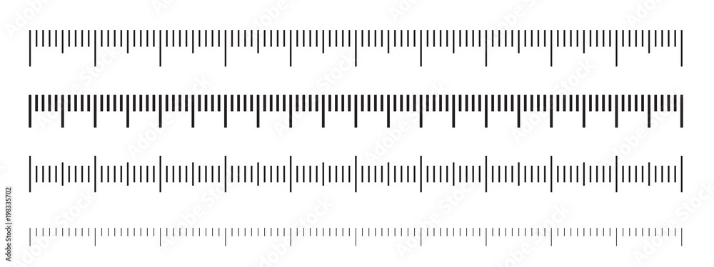 Wall mural ruler scale measure or vector length measurement scale chart