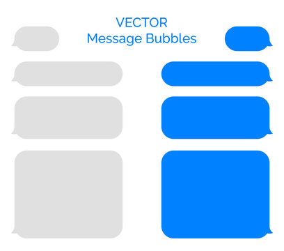 Message bubbles vector icons for chat. Vector message bubbles design template for messenger chat