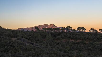Naklejka premium Mountains at Sunset
