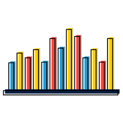 statistics infographic with bars vector illustration design