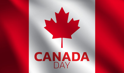 Fototapeta na wymiar Canada Day poster. Canadian flag vector illustration