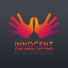 International Day of Innocent Children Victims of Aggression logo icon design, vector illustration