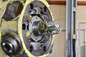 Fototapeta premium Spindle for the cone of the cutter in disassembled form. Repair of machine tools and equipment.