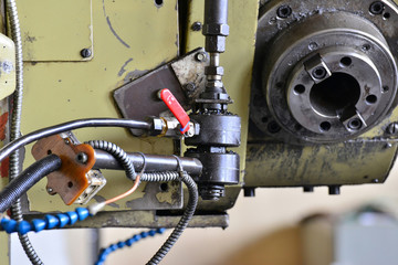 Spindle for the cone of the cutter in disassembled form. Repair of machine tools and equipment.
