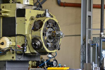 Fototapeta premium Spindle for the cone of the cutter in disassembled form. Repair of machine tools and equipment.