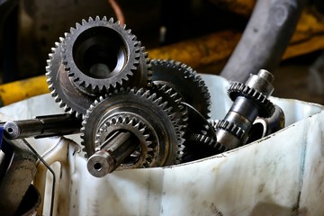 Gears after repair in the workshop