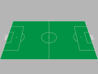 simple green field, pitch top view football, soccer. International measure and proportions