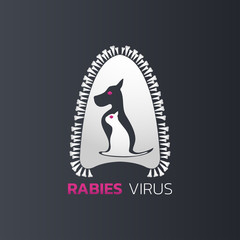 Rabies virus logo icon design, vector illustration