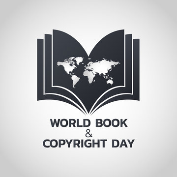 World Book and Copyright Day logo icon design, vector illustration
