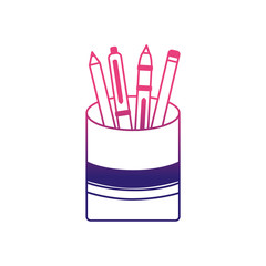 pencil holders isolated icon vector illustration design