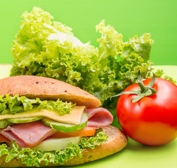 Ham Salad Roll Means Food Freshness And Loaf