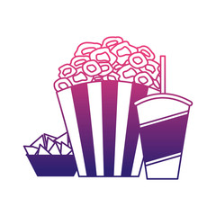 pop corn with soda and snacks cinema icon vector illustration design
