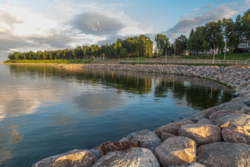 Fototapeta na wymiar The embankment on the Baltic Sea in Tallinn on the summer