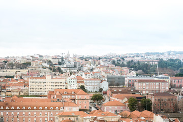 panoramic historic architectural Lisbon, Portugal