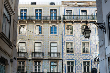 view of downtown in Lisbon city, Portugal