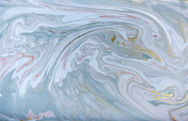 Marble abstract acrylic background. Nature blue marbling artwork texture.