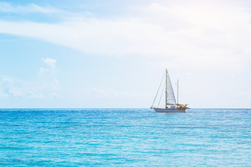 Obraz premium Boat on the sea.Lipe island, Koh Lipe, Satun province Thailand