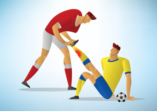 Two men football player First Aid From the initial injury