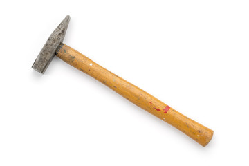 small old hammer, isolated on white