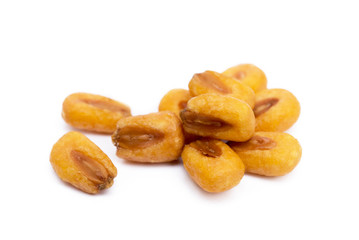 Salted roasted corn isolated on white background