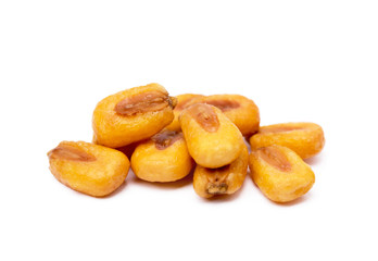 Salted roasted corn isolated on white background