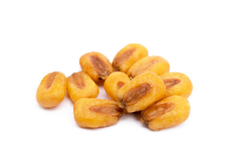 Salted roasted corn isolated on white background