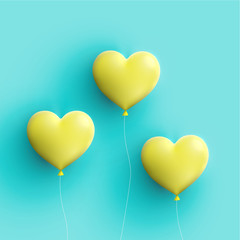 Fototapeta na wymiar Pastel coloured 3D hearts, vector illustration