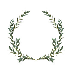 Thyme leaf green wreath Vector isolated Medicinal set of leaves 