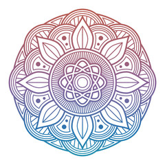 Colorful flower mandala. Arabic, indian, asian decorative element