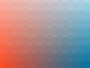 Abstract cubes retro styled colorful background. Vector abstract