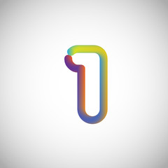 Colorful character from a typeset, vector illustration