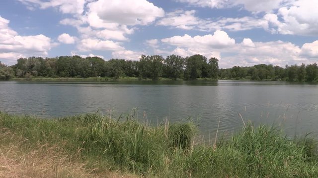 Lake Baggersee Ingolstadt in early summer, Bavaria, Germany.