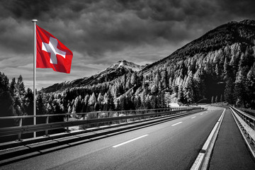 Straße in der Schweiz