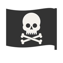 Pirate vector flag. Jolly Roger. Stock flat vector illustration.