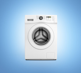 Washing machine on blue gradient background 3d illustration