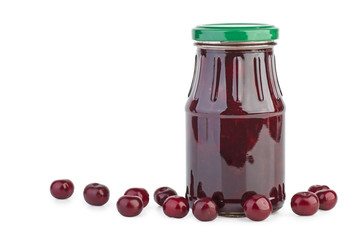 Cherry jam and berries