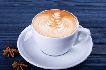 List of latte art shapes on white background isolated