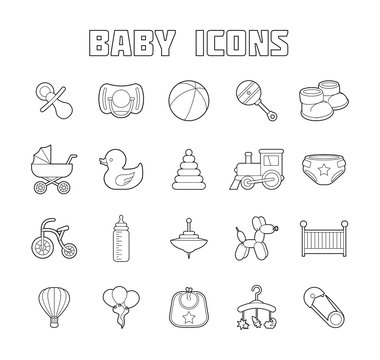 Baby Icons Set.  Illustration