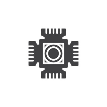 Digital camera cmos chip vector icon. filled flat sign for mobile concept and web design. CMOS ccd sensor simple solid icon. Symbol, logo illustration. Pixel perfect vector graphics