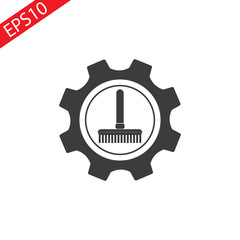 Broom icon. Vector concept illustration for design.