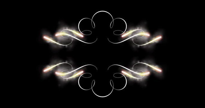 Calligraphic Frame Animation with Fire and Smokes - Alpha Channel