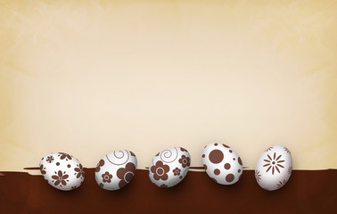 ester egg on old paper background