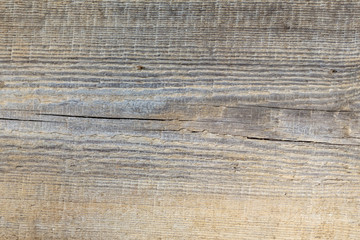 An old wooden surface with cracks and tarnishing flowers, aged naturally.
