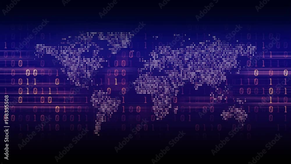 Sticker digital world background binary concept technology blue