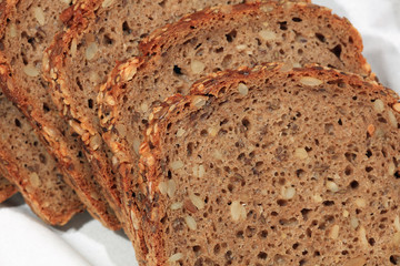 Fresh german Bread with Seeds on a Plate